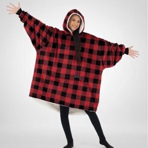 The Comfy - The Original Red Plaid Oversized Hoodie Sweatshirt